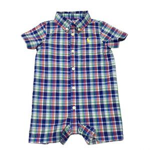 Ralph Lauren Boy's Plaid One-piece Size 3 Month